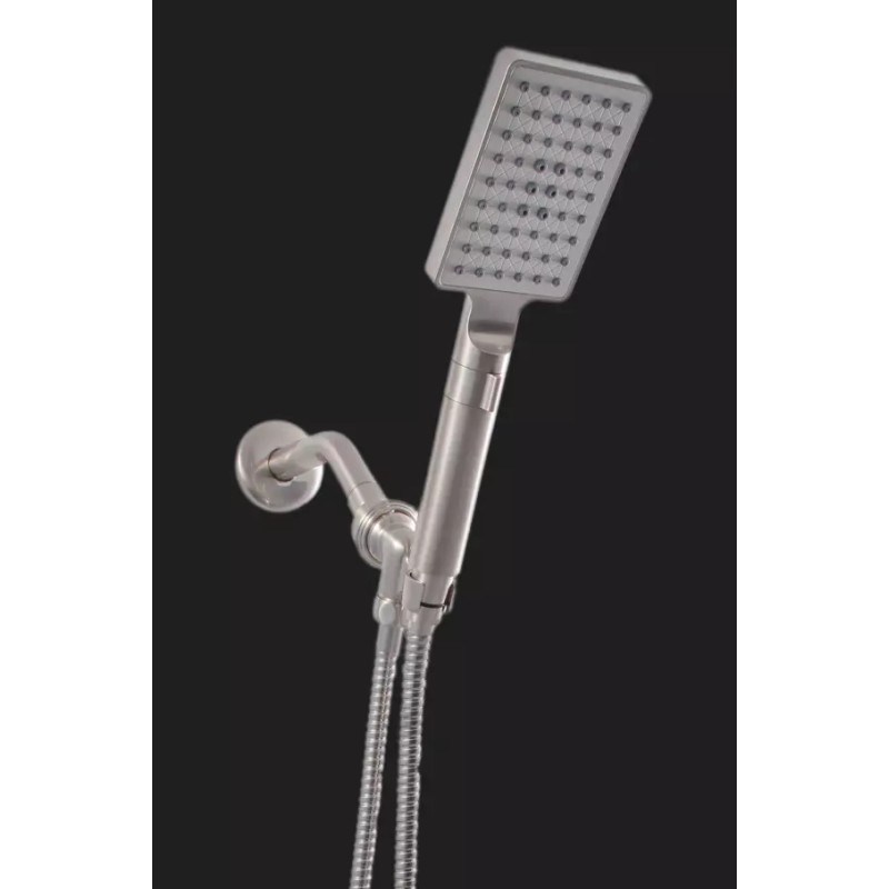 Zoe Industries Square Voyager Rain Shower Head - Brushed Nickel