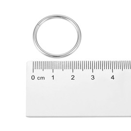 sourcing map Pack of 20 O Rings 0.79 Inches (20 mm) Metal for Straps Bags Belt DIY Crafts Silver Tone