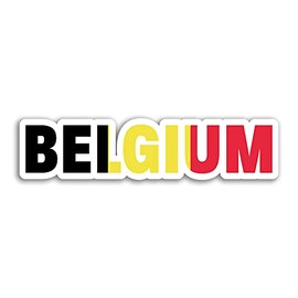 2 x 10cm Wide Belgium Vinyl Stickers - Europe Flag Holiday Travel Sticker #75227