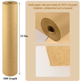 Brown Butcher Paper for Smoking Meat 17.5 in *50ft Food Grade Butcher Paper Roll Unwaxed Unbleached Smoker Barbecue Meat Wrapping
