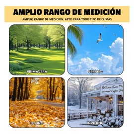 8 Termómetro Higrómetro Ambiental, Gancho, Bolígrafo                                                                                                  