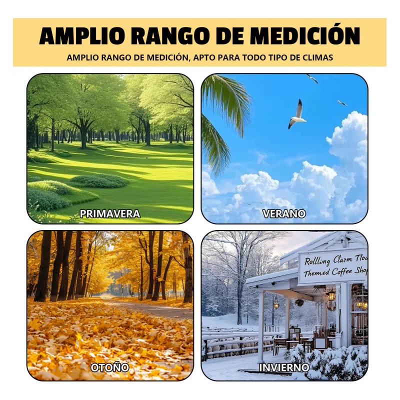 8 Termómetro Higrómetro Ambiental, Gancho, Bolígrafo