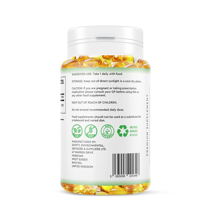 Vitamin E 500IU Vegan Softgels - 6 Month Supply 180ct