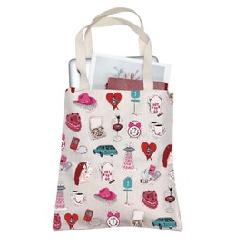 TOBGBE Singer Canvas Tote Bag Tour Inspired Merch For Music Lover Midwest Princess Gifts Music Fan Merchandise (Pink Hat CA)