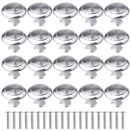 20Pcs Kitchen Door Knobs Cupboard Knobs Silver Cupboard Handles Chrome Knobs Cabinet Knobs Mushroom Drawer Knobs Round Pull Handles Cupboard Handles Door Handle Knobs for Furniture Wardrobes Bathroom