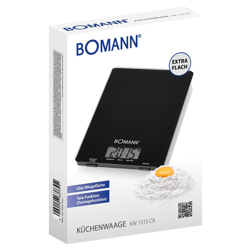 Bomann KW 1515 CB - kitchen scales (LCD, Black, CR