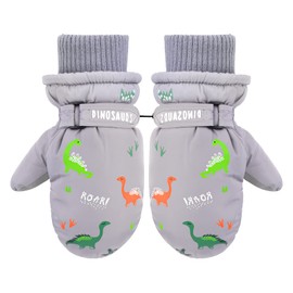 QKURT Children's Ski Gloves, Winter Windproof Snow Mittens Heat Insulating Gloves Girls Boys Cold Weather Mittens for 2~15 Years Children Sledging Snowboard Cycling Outdoor Activities