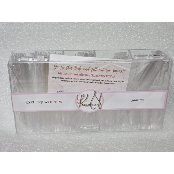 Ex Essentials XXXL Square Nail Tips 360 PCS By Ex