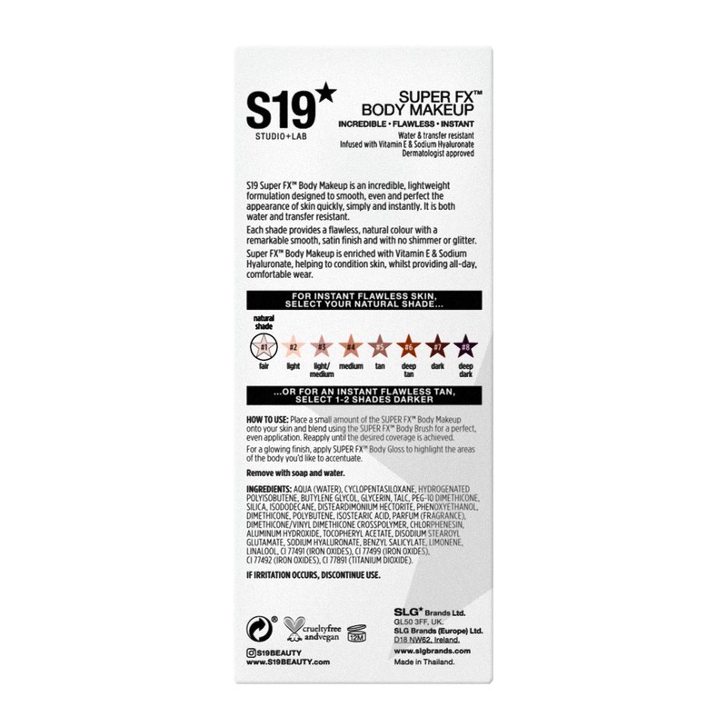 S19 SUPER FX Body Makeup, FAIR - Smoothes & Evens