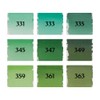 Talens Pantone Marker Set of 9 Green Dual Tip Pen