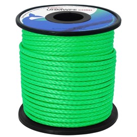 emma kites Green UHMWPE Braided Cord High Strength Least Stretch Tent Tarp Rain Fly Guyline Hammock Ridgeline Suspension for Camping Hiking Backpacking Survival Recreational Marine Outdoors 100Ft 1000Lb