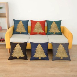 TRENDIN We Wish You a Merry Christmas Pillow Cover 18x18 inch Square Throw Pillowcase Farmhouse Christmas Decorations Linen Cushion Cover for Sofa Couch PL747TR