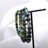 Paialco Set of 3 Moss Agate Gemstone Elastic Bead Bracelet