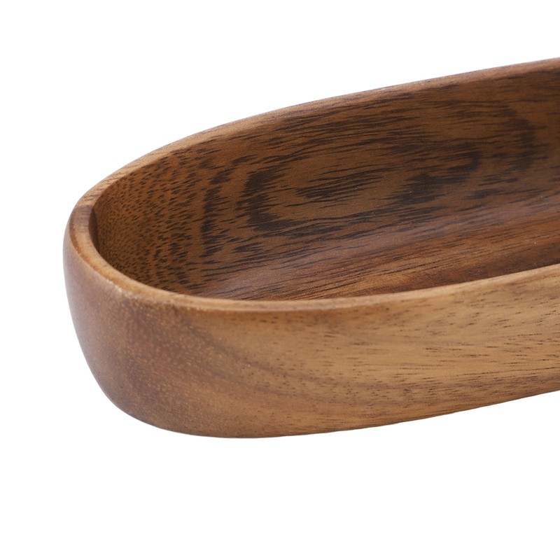 Wooden Serving Tray Easy Cleaning Boat Shape Wooden Food Plate