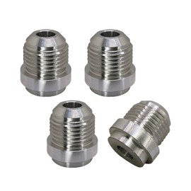 AN8 Weld On Bung Stainless Steel Male Flare Weldable Fuel Tank Fitting AN8 JIC-8 AN (3/4-16) Thread Hose Adapter Connector (2, Stainless Steel, AN8)