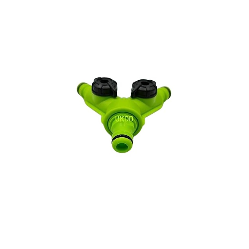 UKDD® Dual Tap Connector Comfort Grip Shut-Off Valves Hose Splutter