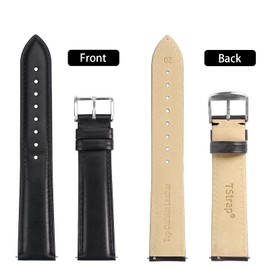 TStrap Leather Moonswatch Swatch Strap - Black Calfskin Omega Swatch Leather Strap Replacement - Genuine Leather Watch Strap 20 mm Moonwatch for Men Women