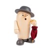 Holzwaren Egermann Smoker Figurine Rudi Wood with Red Umbrella Dimensions:
