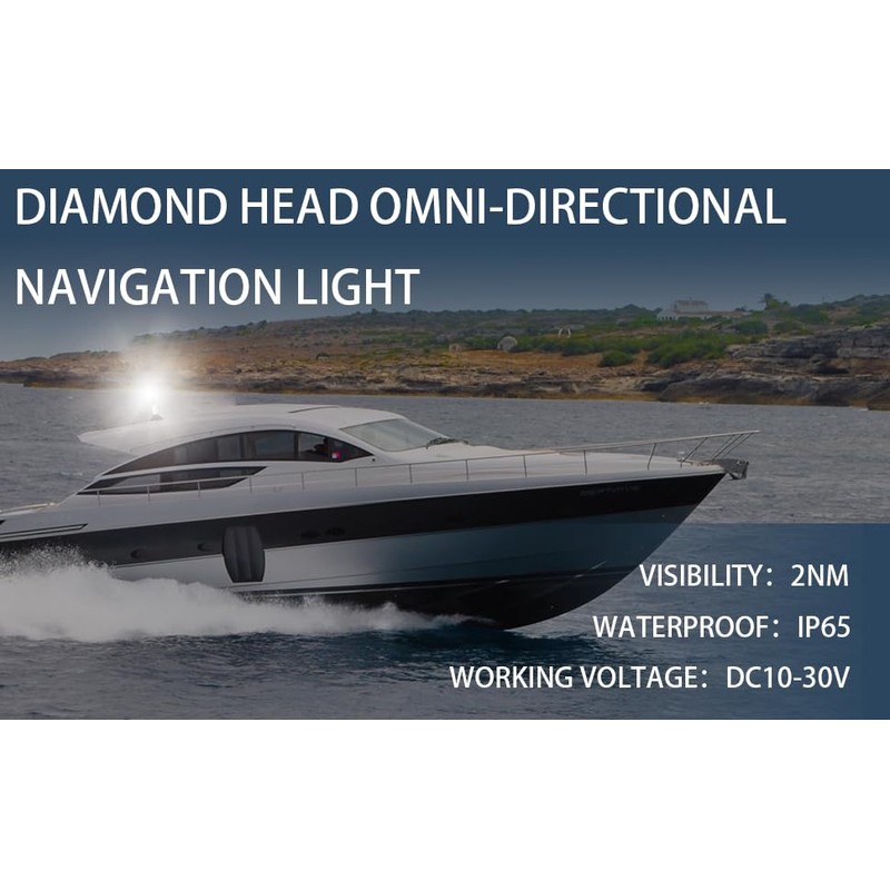 LED Boat Navigation Light, 360 Degree All Round Marine Anchor