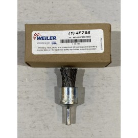 WEILER 90191 Med Knot Wire End Brush,Steel,3/