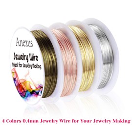 Anezus 7 Pcs Jewelry Pliers and Jewelry Beading Wire Tools Set Includes Needle Nose Pliers, Round Nose Pliers, Wire Cutters and Craft Wire for Jewelry Repair Making Supplies