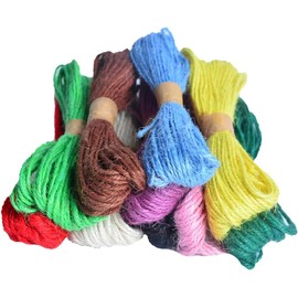 Cuerda De Yute De Colores Para Tejer Manualidades, Certificada, Duradera y Colorida, Adecuado Para Decoración De Eventos, 12 Rollos De 10 Metros, Uso Prolongado