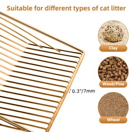 Cat Litter Scoop, Metal Cat Litter Scoop with Wooden Handle, Hole Spacing 7 mm, Length 28 cm, Litter Box Scoop, Cat Litter Scoop, Cat Litter Scoop, Cat Litter Scoop for Cat Litter Tray