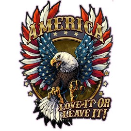 American Bald Eagle Flag Decal Sticker - 12 Inch - Vinyl Car Truck Bumper Patriotic Waterproof Decal Eagle for Car Truck Trailer SUV Van Outdoor Window Wall Laptop Tablet Cup Glass Any Smooth Surface