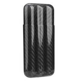 Gorgeri Carbon Fibre Cigar Case Humidors 3 Tubes Cigar Holder Storage Box Travel Case Cigar Holder Case