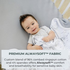 Pobibaby - Single Solid Premium Fitted Baby Crib Sheets for Standard Crib Mattress - Ultra-Soft Cotton Blend, Safe and Snug, and Stylish Solid Crib Sheet (Smoky Grey)