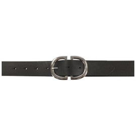 fashionchimp Basic Women's Belt Made of 100% Genuine Leather, Leather Belt with Elegant Double Buckle, Width Approx. 3.3 cm, Made in Germany, Black-montana