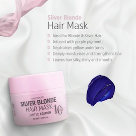 RICH Pure Luxury Silver Blonde Hair Mask - Purple Hair Treatment for Blonde, Platinum, Bleached, Silver, Gray, Ash & Brassy Hair - No Yellow Tones - 8.45 Oz
