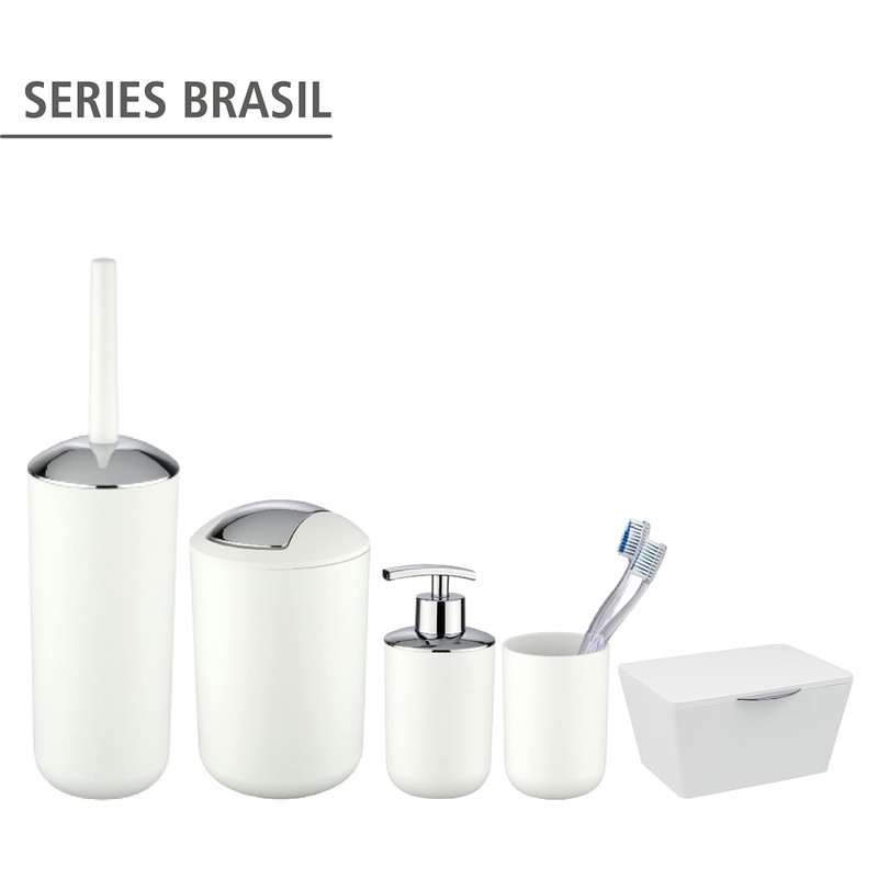 WENKO Brasil Storage Box with Lid, TPE, White, 19 x