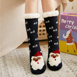 Lofir Cuddly Socks with ABS Sole, Women's Stopper Socks, Non-Slip Socks, Girls Thermal Socks, Thick Warm Winter Socks, Christmas Socks, Size 35-41 EU / 2-7 UK, 1 Pair -