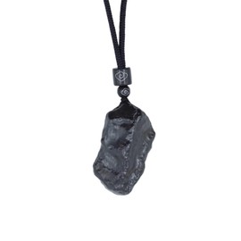 KETLIXS Raw Meteorite Iron Silicide Siderolite Meteorite Necklace Cosmic Tektites Mineral,Irregular Shape