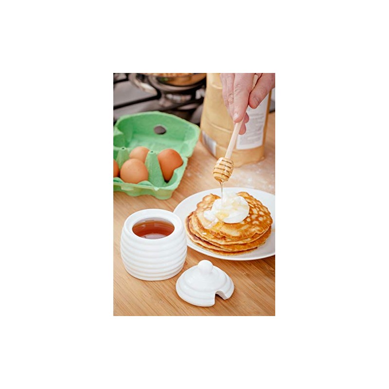 Judge Honey Drizzle Pot, 200 ml, Ceramic, White, 20 x