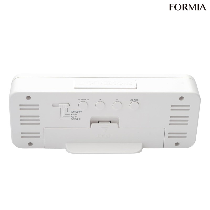 Formia(フォルミア) Radio-Controlled Alarm Clock, Large Screen, Temperature and Humidity Meter,