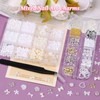 2Boxes 3D Nail Charms Set,Nail Bows Charms and Small Flowers,3D