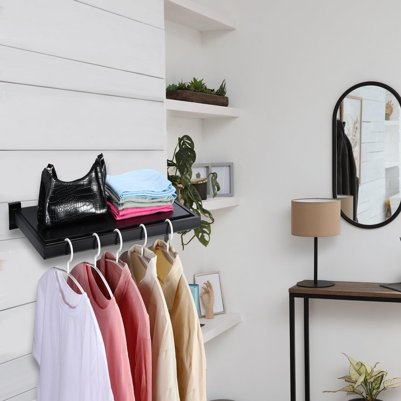 Blulu 4 Pack Slatwall Shelf, 23. 6x11. 8 Inch Wooden