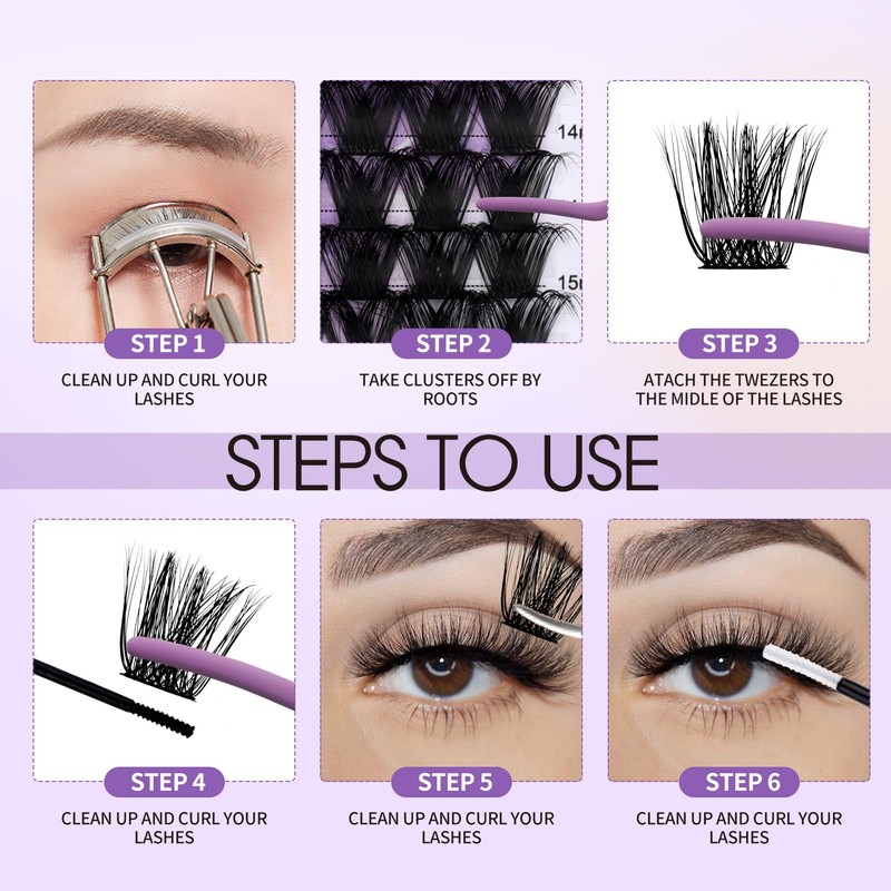 Eyelash Extension Set, DIY Eyelash Clusters, Lash Extensions Set, Cluster