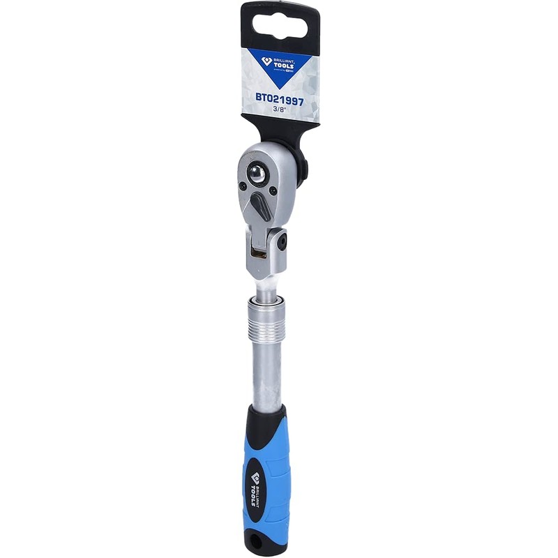 BRILLIANT TOOLS BT021997 3/8 Inch Telescopic Reversible Ratchet with Flexible