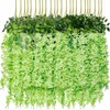 12-Piece Artificial Wisteria Vine Set – Hanging Silk Faux Flowers