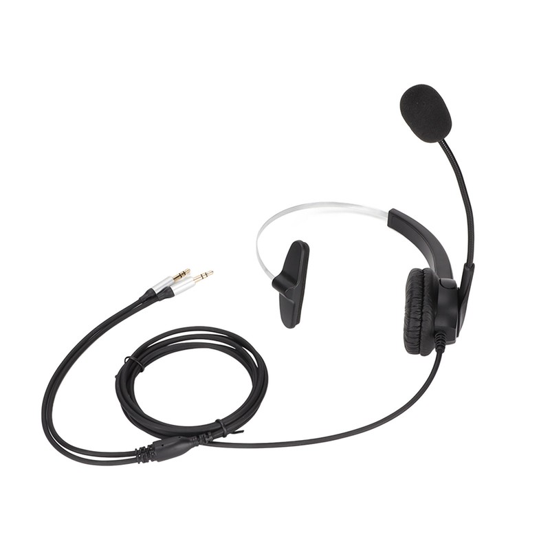 Call Center Headset Mono Noise Cancelling Dual 3.5mm Plug Computer