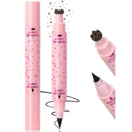 Lápiz delineador de ojos con pecas, 2 en 1 sello de pecas y delineador, resistente al agua y de larga duración, secado rápido, Precisión Para Maquillaje de Pecas para todo tipo de pieles (04 Espresso)