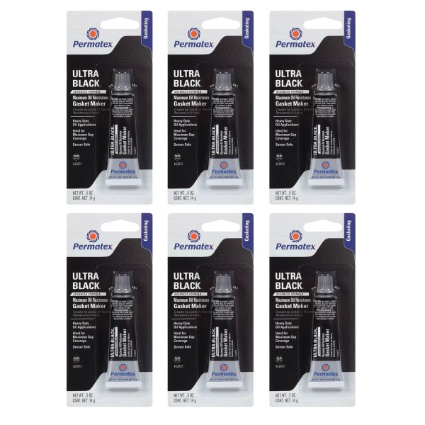 Permatex Set of 6 Ultra Black Maximum Oil Resistance RTV