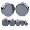 Decentraland 2 Pcs Black Organic Stone Plugs Ear Gauges Earrings