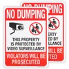 2 Pack No Dumping Property Protected By Video Surveillance Sign,