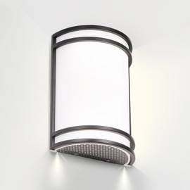 Flynix Indoor Wall Sconce, Half Cylinder Wall Light Fixture, 3000K 4000K 5000K Color Temperature Adjustable, Dimmable LED Modern Wall Light for Hallway Bedroom Living Room, Matt Black