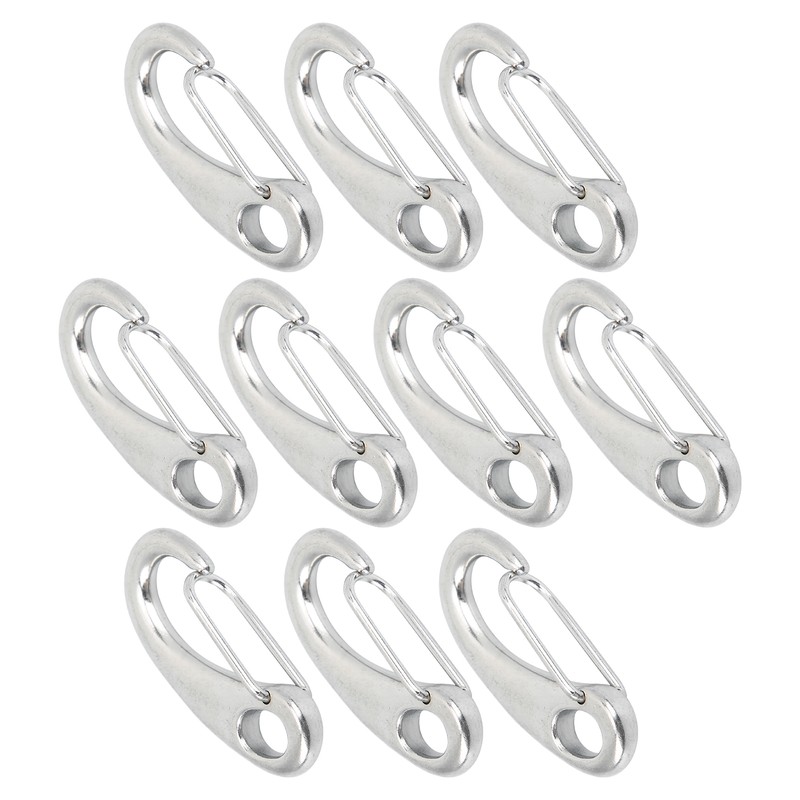 10pcs 50mm Heavy Duty Snap Rope Hook Stainless Steel Spring