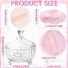 Large Body Powder Puff and Container, Glass Jar Dusting Powder